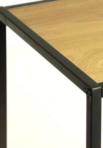 Altino reol, m. 5 hylder - natur vildeg melamin og sort metal (H:180)