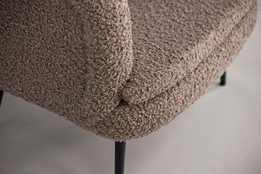 VIND COLLECTION Nordkoster lnestol, m. armln - beige bamsestof polyester og sort stl