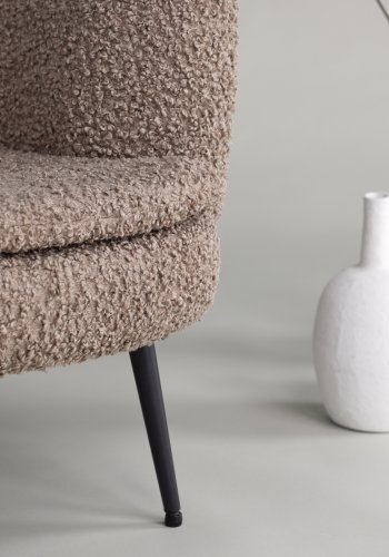 VIND COLLECTION Nordkoster lnestol, m. armln - beige bamsestof polyester og sort stl