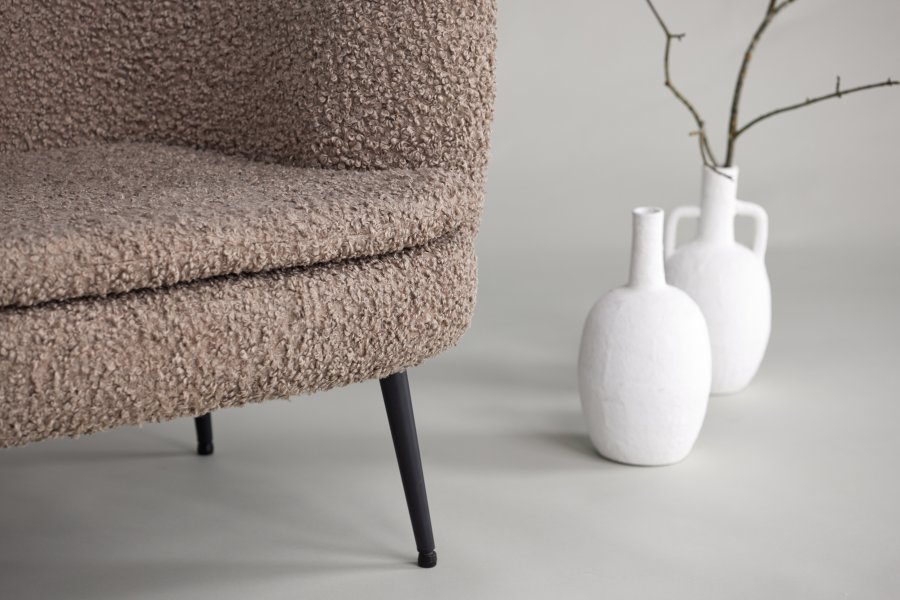 VIND COLLECTION Nordkoster lnestol, m. armln - beige bamsestof polyester og sort stl