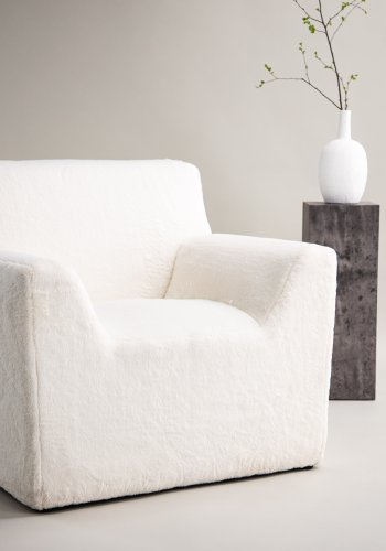 VIND COLLECTION Rossö lnestol, m. armln - hvid uld fleece