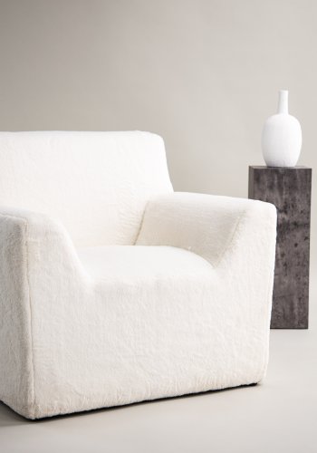 VIND COLLECTION Rossö lnestol, m. armln - hvid uld fleece