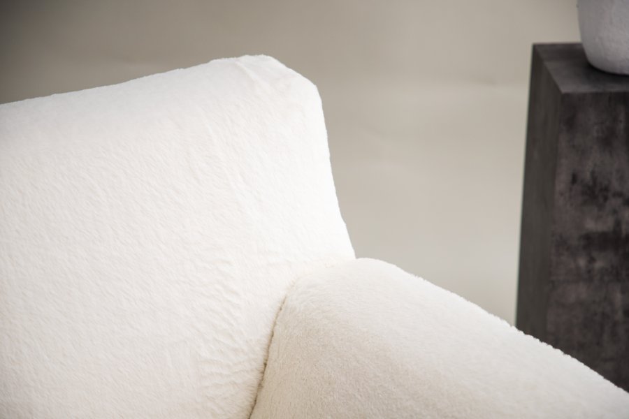 VIND COLLECTION Rossö lnestol, m. armln - hvid uld fleece