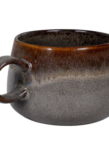 HOUSE NORDIC Krus, keramik, gr/brun, 10x7,5 cm, st af 4