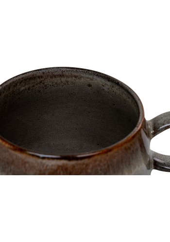 HOUSE NORDIC Krus, keramik, gr/brun, 10x7,5 cm, st af 4