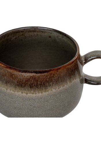 HOUSE NORDIC Krus, keramik, gr/brun, 10x7,5 cm, st af 4