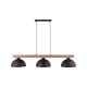 TK Oslo loftlampe, m. 3 skrme - sort metal og tr