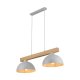 TK Oslo loftlampe, m. 2 skrme - hvid metal og tr