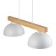TK Oslo loftlampe, m. 2 skrme - hvid metal og tr