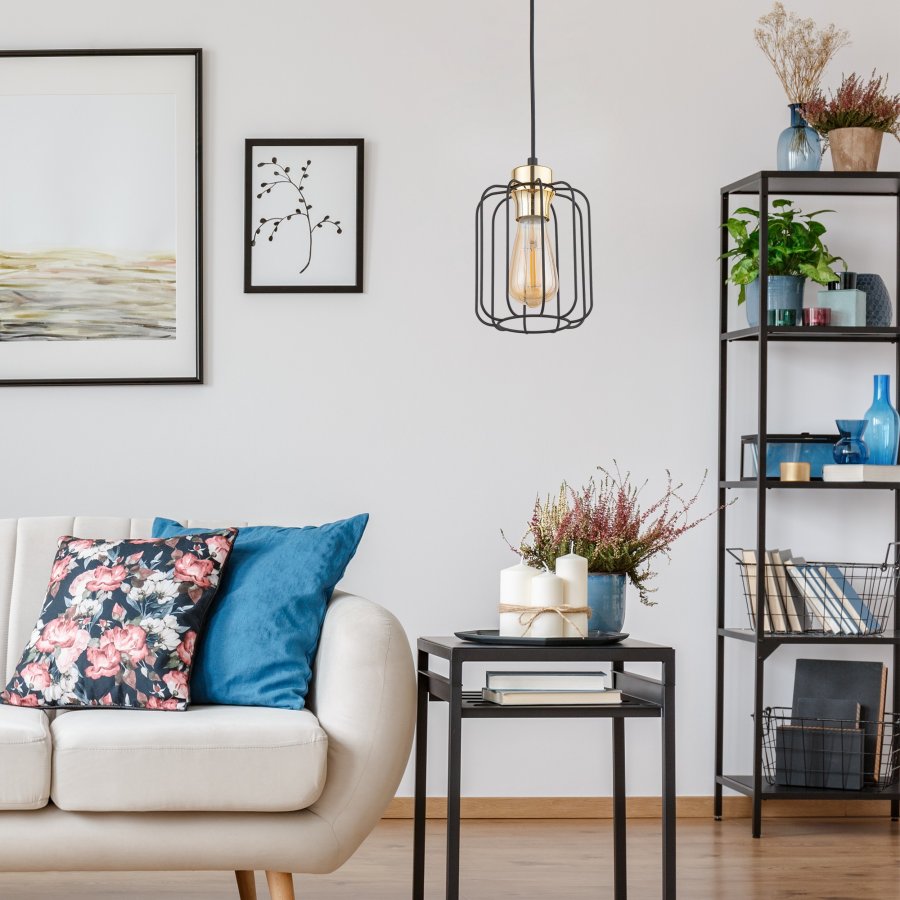 TK Galaxy loftlampe - kobber og sort metal