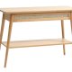 Barrali konsolbord, m. 1 hylde og 1 skuffe - natur rattan, egefinér og egetr (110x40)