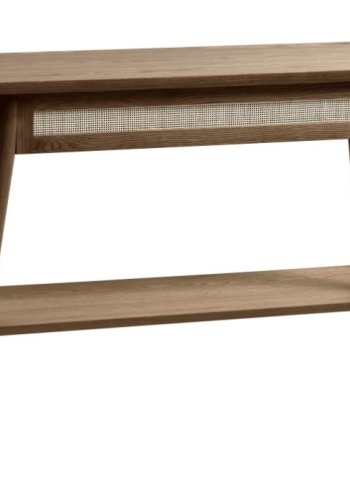 Barrali konsolbord, m. 1 hylde og 1 skuffe - rattan og rgfarvet egefinér/egetr (110x40)