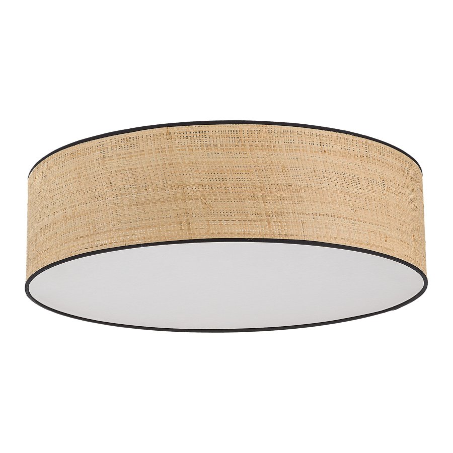 TK Liberia loftlampe 600 - natur flet og hvid metal