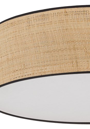 TK Liberia loftlampe 600 - natur flet og hvid metal