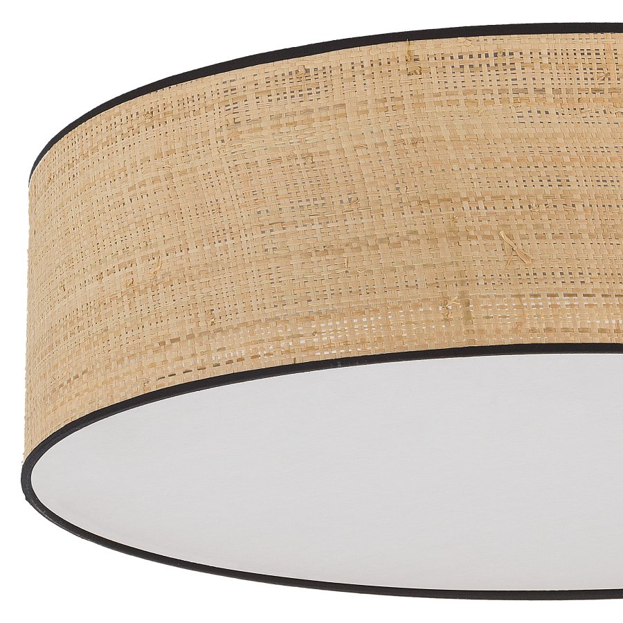 TK Liberia loftlampe 600 - natur flet og hvid metal