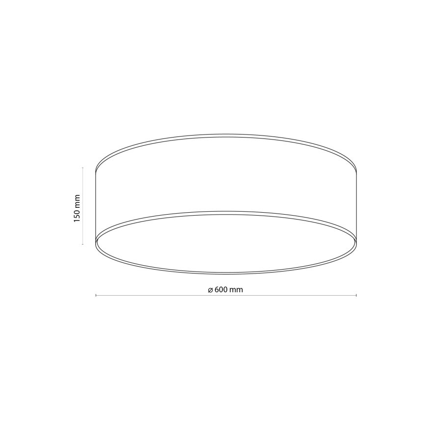 TK Liberia loftlampe 600 - natur flet og hvid metal