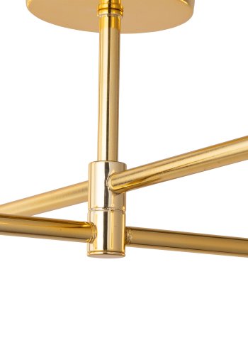 TK Sarius loftlampe, m. 4 skrme - hvid glas og guld metal