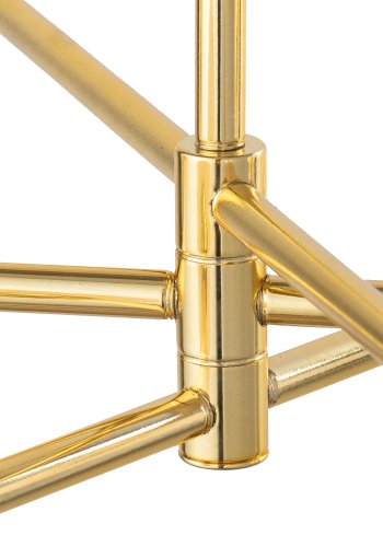 TK Sarius loftlampe, m. 6 skrme - hvid glas og guld metal