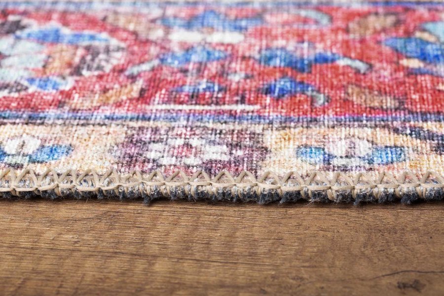 TEPPI Blues gulvtppe, m. mnster, rektangulr - multifarvet polyester (210x310)