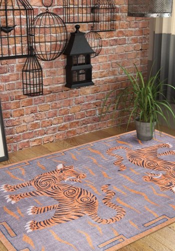 TEPPI Opus gulvtppe, m. mnster, rektangulr - multifarvet polyester (210x310)