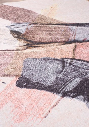 TEPPI Funk gulvtppe, m. mnster, rektangulr - multifarvet polyester (230x330)