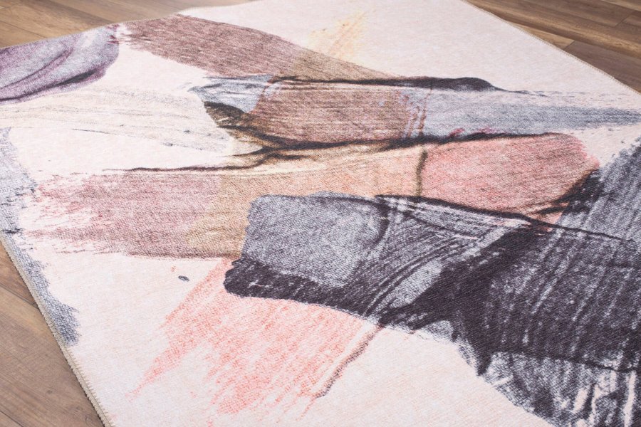 TEPPI Funk gulvtppe, m. mnster, rektangulr - multifarvet polyester (230x330)