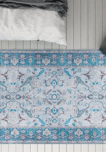 TEPPI Dorian Hall gulvtppe, m. mnster, rektangulr - multifarvet polyester (75x150)