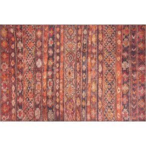 TEPPI Soul gulvtppe, m. mnster, rektangulr - multifarvet polyester (140x190)