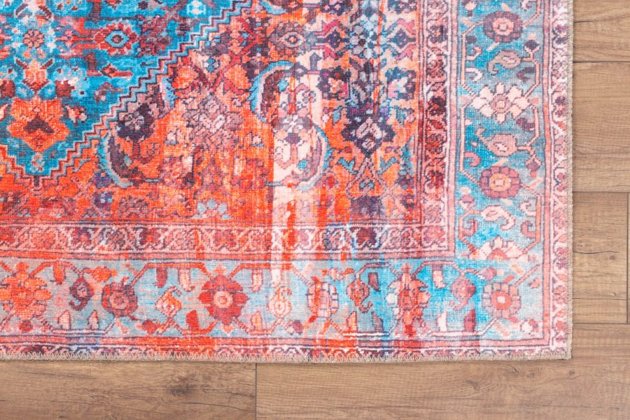 TEPPI Fusion gulvtppe, m. mnster, rektangulr - multifarvet polyester (210x310)