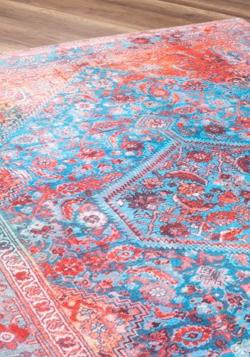 TEPPI Fusion gulvtppe, m. mnster, rektangulr - multifarvet polyester (210x310)