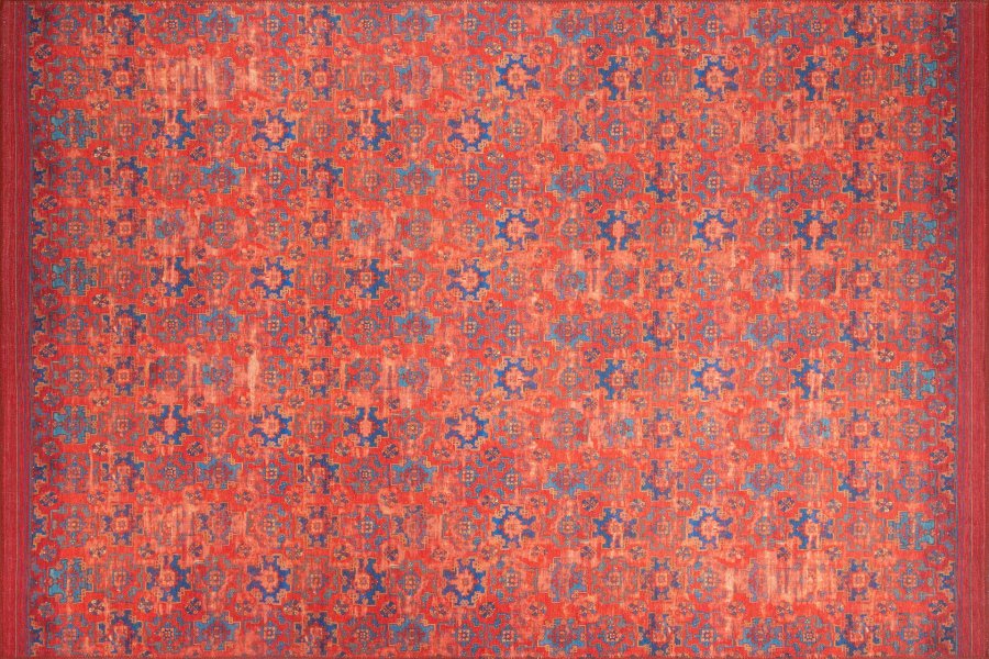 TEPPI Dorian gulvtppe, m. mnster, rektangulr - multifarvet polyester (230x330)