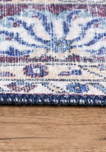 TEPPI Blues gulvtppe, m. mnster, rektangulr - multifarvet polyester (230x330)