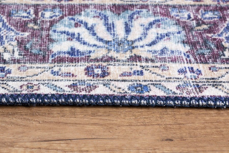 TEPPI Blues gulvtppe, m. mnster, rektangulr - multifarvet polyester (230x330)