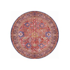 TEPPI Soul gulvtppe, m. mnster, rund - multifarvet polyester (150)