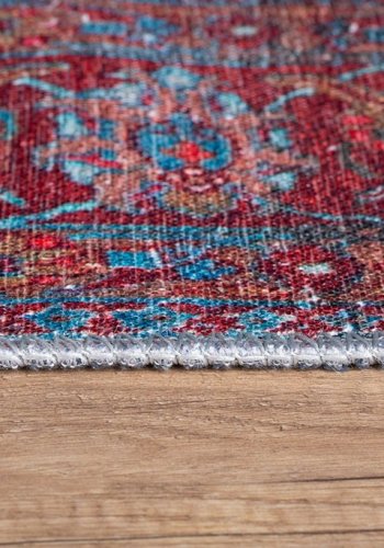 TEPPI Blues Hall gulvtppe, m. mnster, rektangulr - multifarvet polyester (75x150)