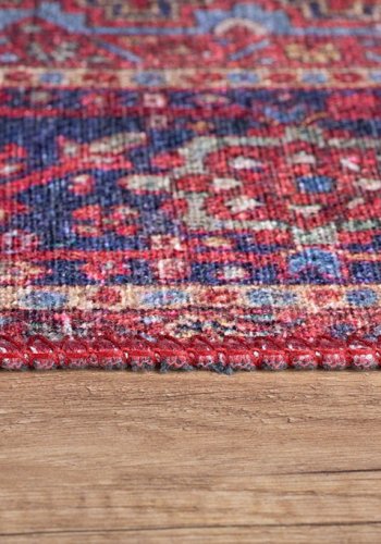 TEPPI Blues gulvtppe, m. mnster, rektangulr - multifarvet polyester (150x230)