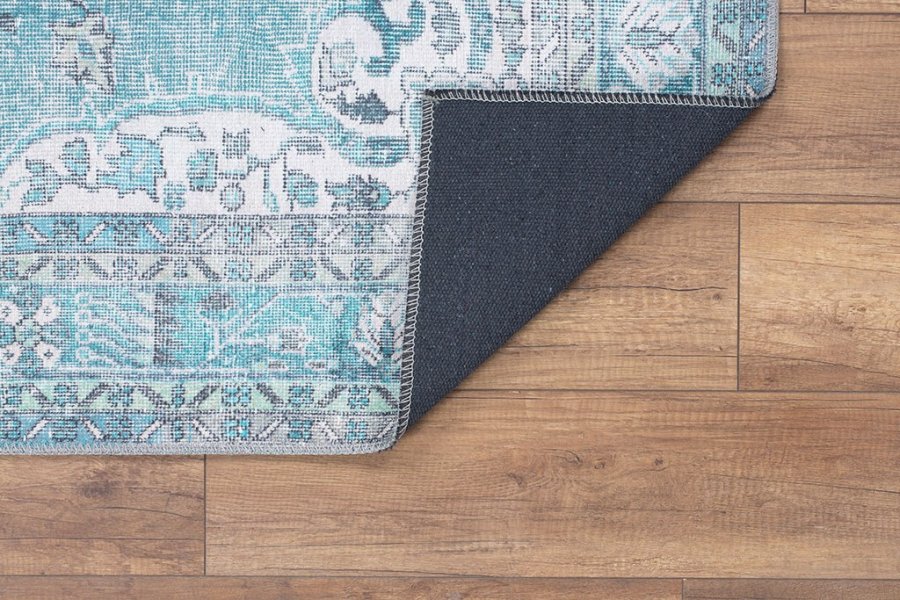 TEPPI Blues gulvtppe, m. mnster, rektangulr - multifarvet polyester (210x310)