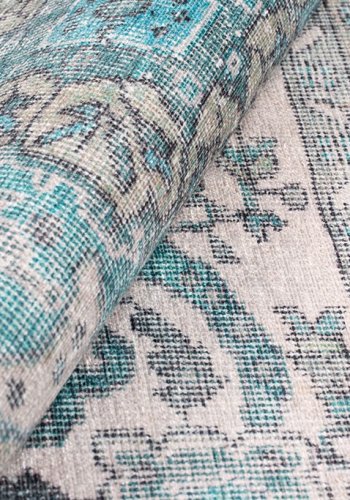 TEPPI Blues gulvtppe, m. mnster, rektangulr - multifarvet polyester (210x310)