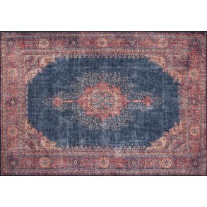 TEPPI Blues gulvtppe, m. mnster, rektangulr - multifarvet polyester (210x310)