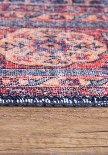 TEPPI Blues gulvtppe, m. mnster, rektangulr - multifarvet polyester (210x310)