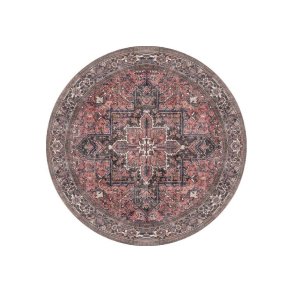 TEPPI Soul gulvtppe, m. mnster, rund - multifarvet polyester (150)