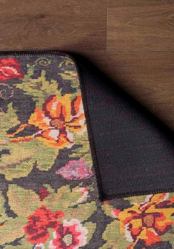 TEPPI Soul gulvtppe, m. mnster, rektangulr - multifarvet polyester (140x190)