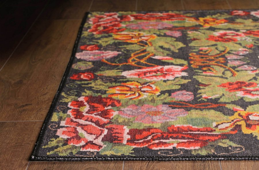 TEPPI Soul gulvtppe, m. mnster, rektangulr - multifarvet polyester (140x190)