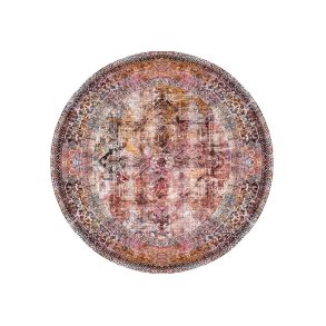 TEPPI Fusion gulvtppe, m. mnster, rund - multifarvet polyester (230)