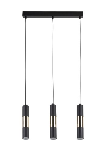 TK Vivien loftlampe, m. 3 skrme - guld og sort metal