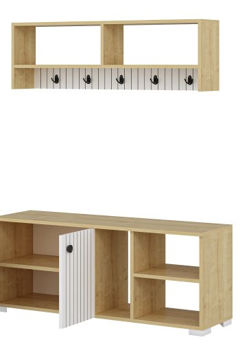 FUNZI LIVING Sarandon entrést, m. hattehylde og skoskab - hvid og safir melamin