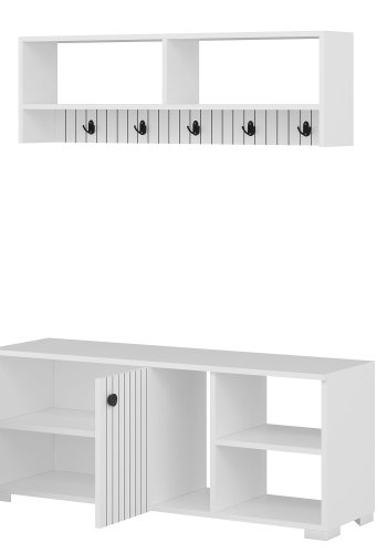 FUNZI LIVING Sarandon entrést, m. hattehylde og skoskab - hvid melamin