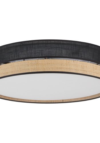 TK Paglia loftlampe 450 - sort stof og natur flet