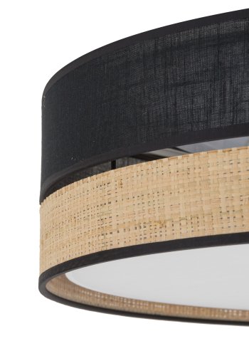 TK Paglia loftlampe 450 - sort stof og natur flet