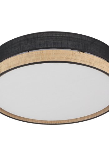 TK Paglia loftlampe 450 - sort stof og natur flet